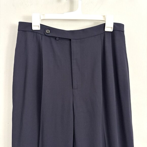 NEW Ralph Ralph Lauren Navy Blue Wool Blend Tapered Trousers Women’s Sz 14 Pants - Picture 2 of 8